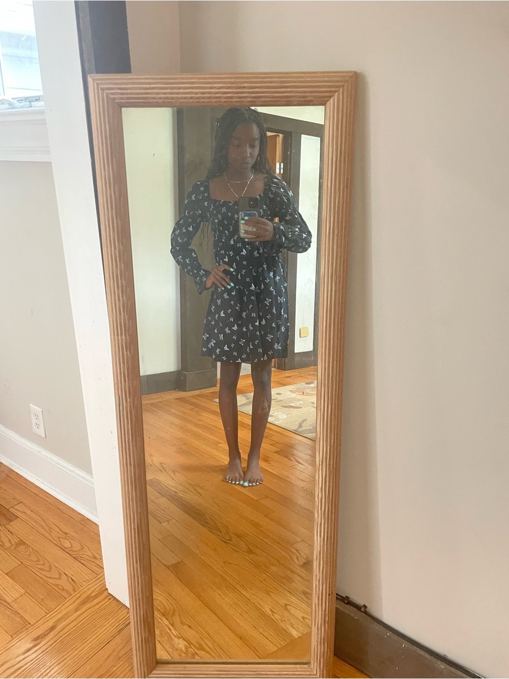 Target Black Floral Puff-Sleeve Mini Dress - Picture 2 of 4